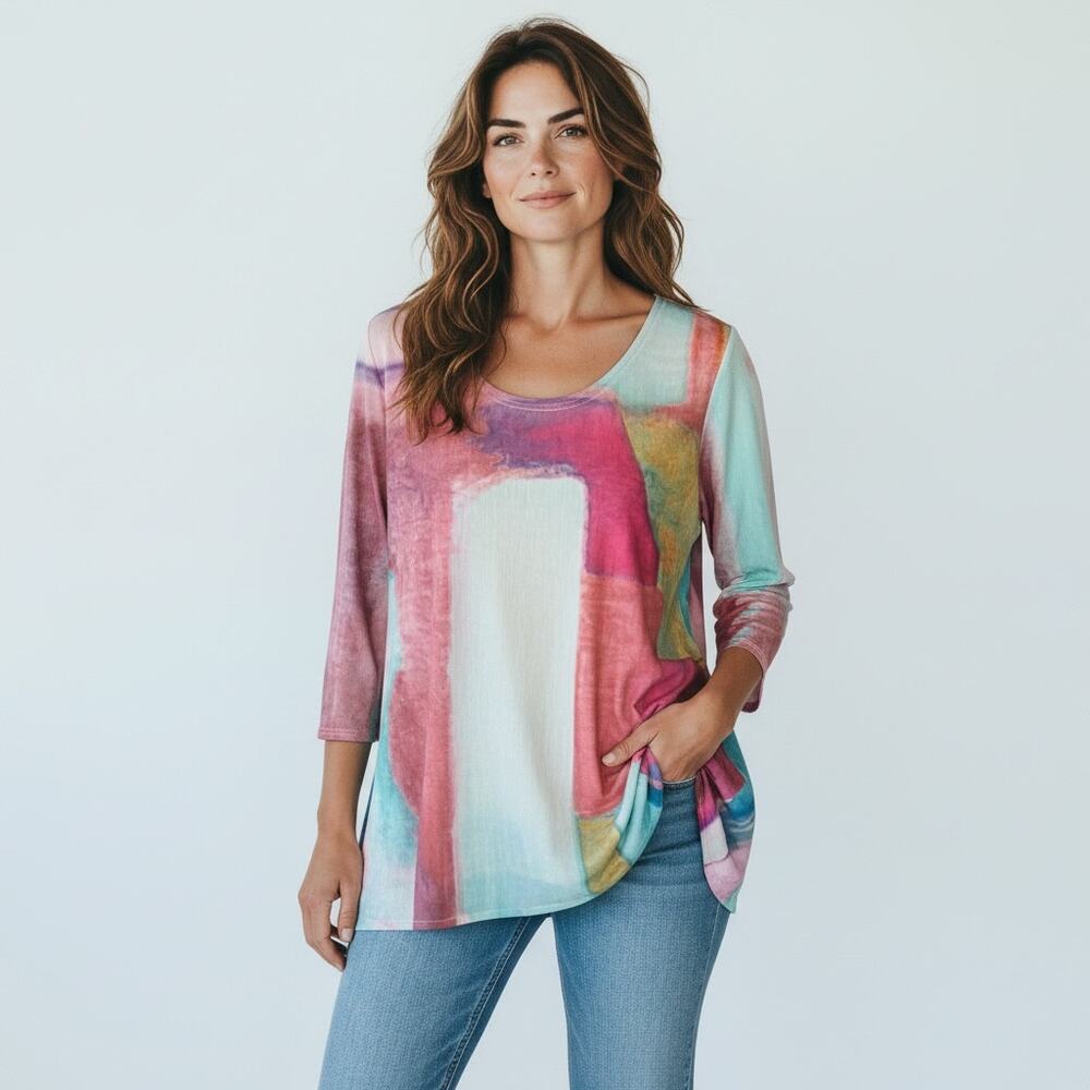 Lior Paris Colorful Tunic Top Size Medium